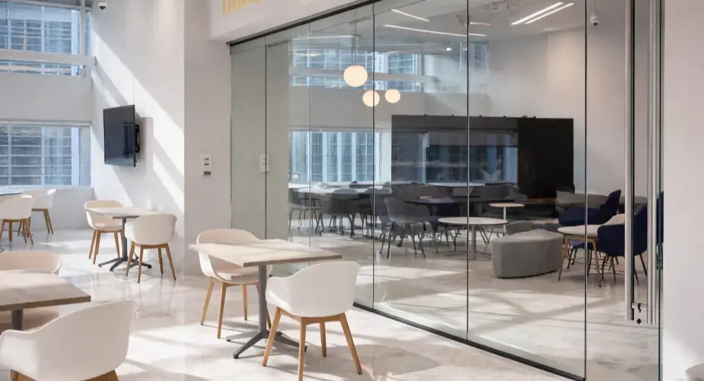 Moderco operable partition in a multipurpose room