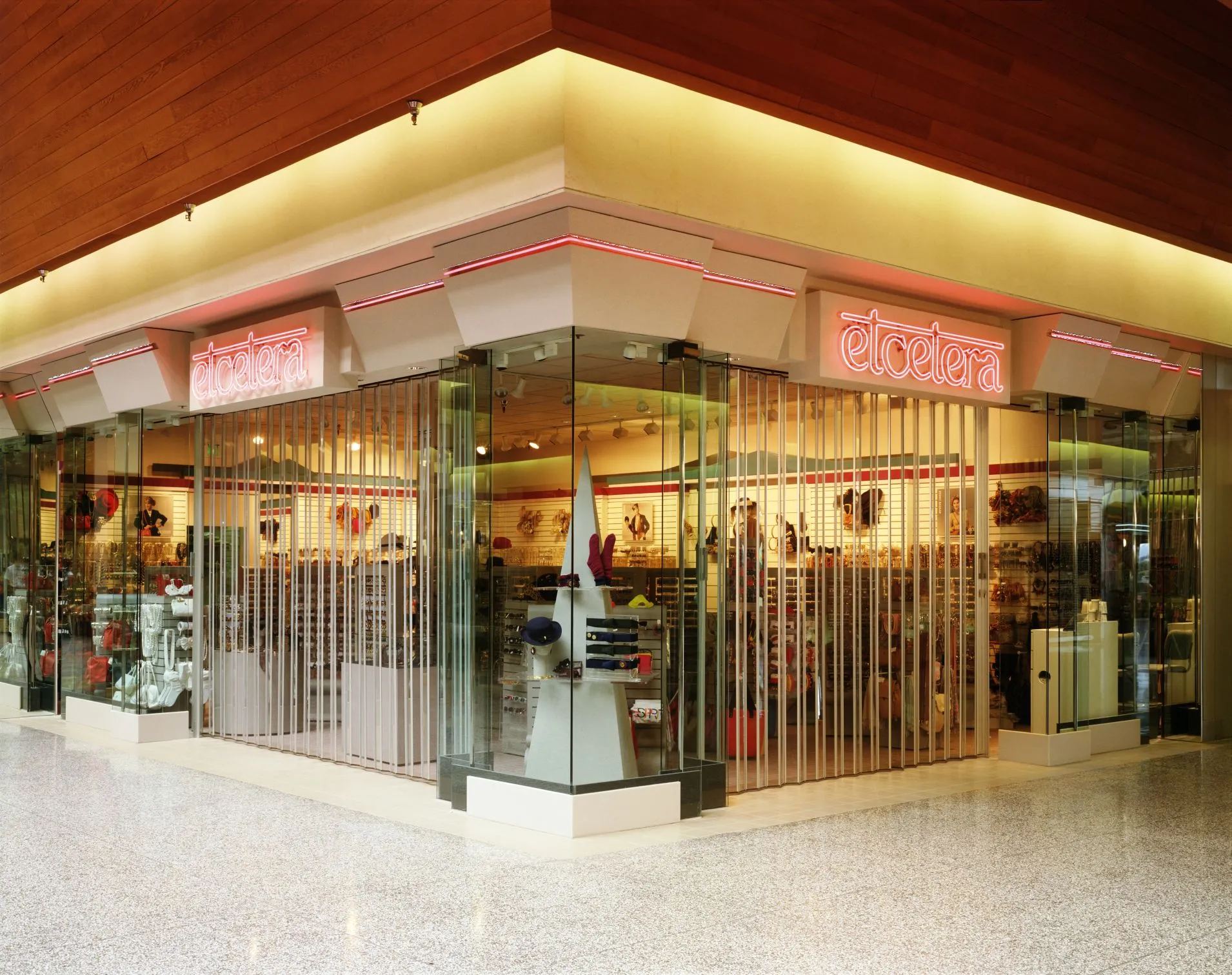 Woodfold accordion door at a store front