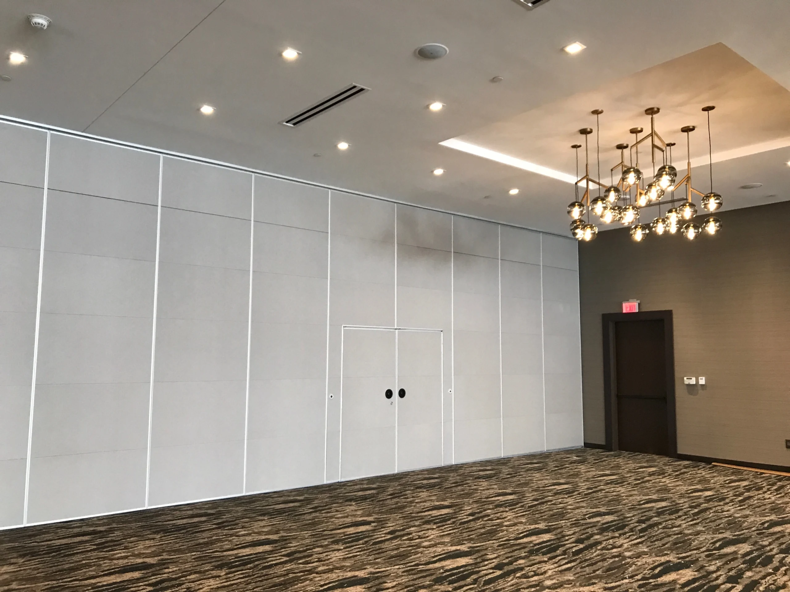 Operable partition dividing a hotel ballroom