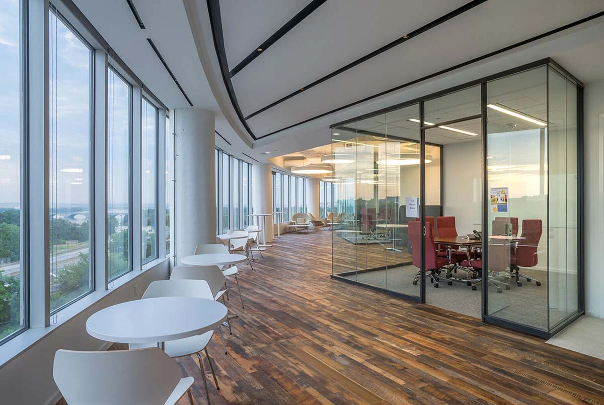 FreeAxez low-profile access floor in a collaborative office space