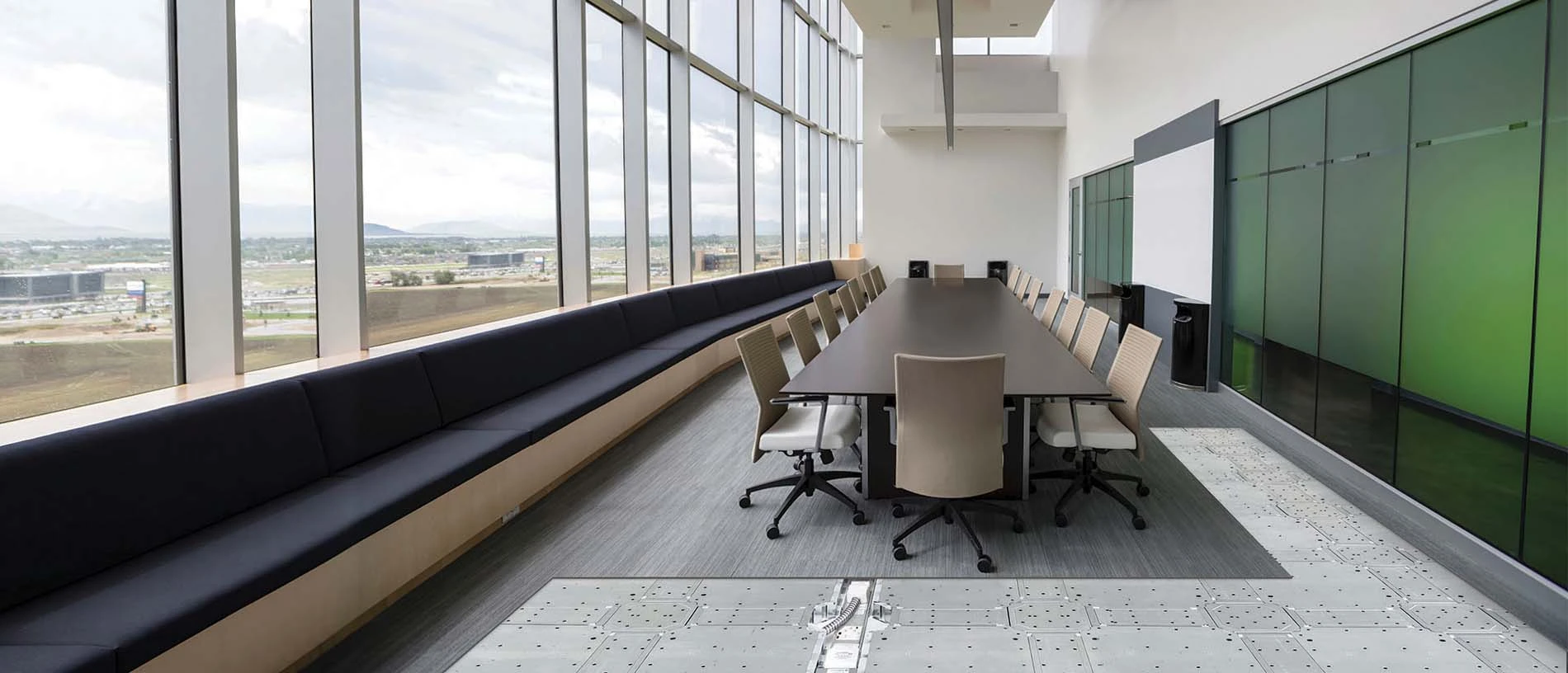 Conference room with an operable wall