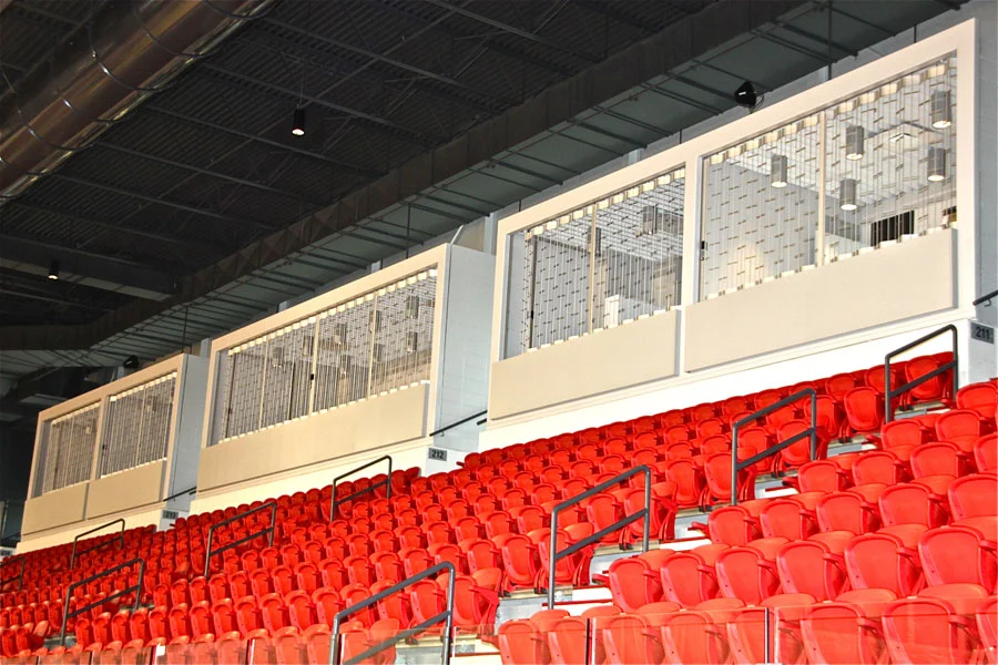 MobilFlex side-folding grille at a stadium door
